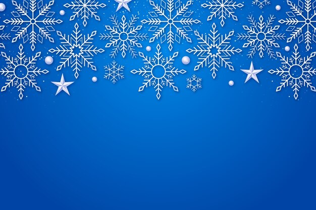 Realistic snowflake border