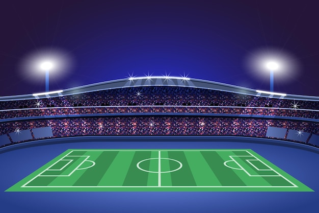 Free Vector realistic soccer football stadium illustration