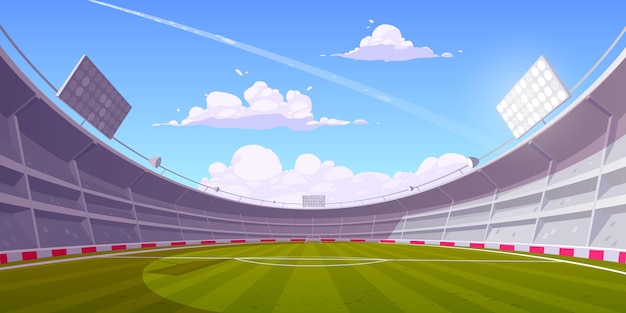 Realistic soccer football stadium illustration