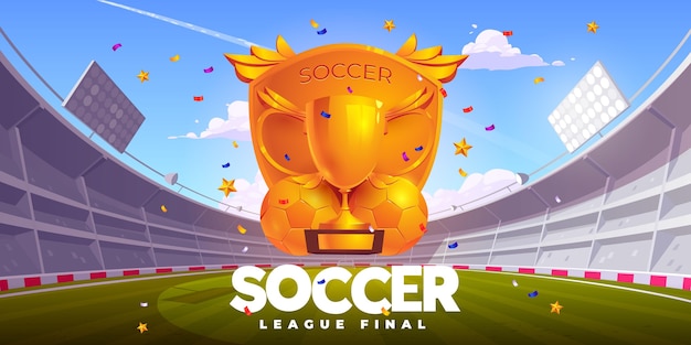 Realistic soccer league final illustration