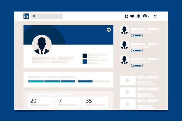 Realistic social media linkedin mockup