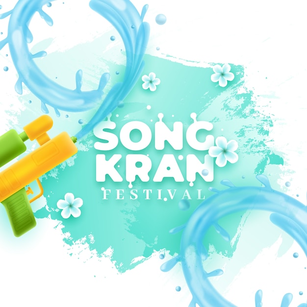 Realistic songkran background concept