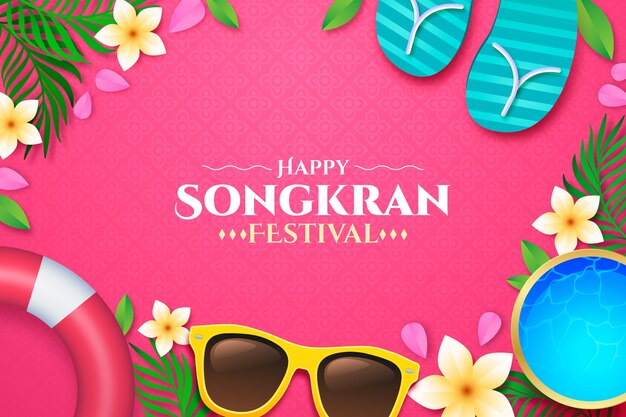 Realistic songkran background