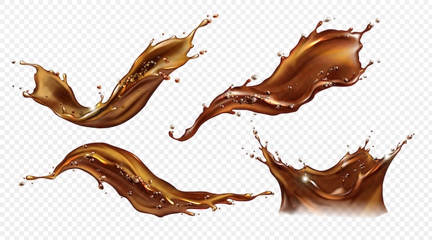 realistic splash of coffee, cola or tea