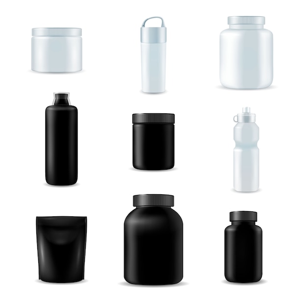 Free vector realistic sport bottle set