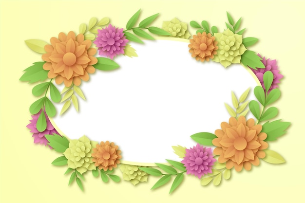 Realistic spring background in paper style