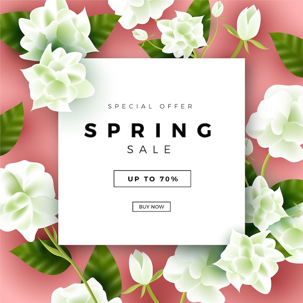 Realistic spring sale concept