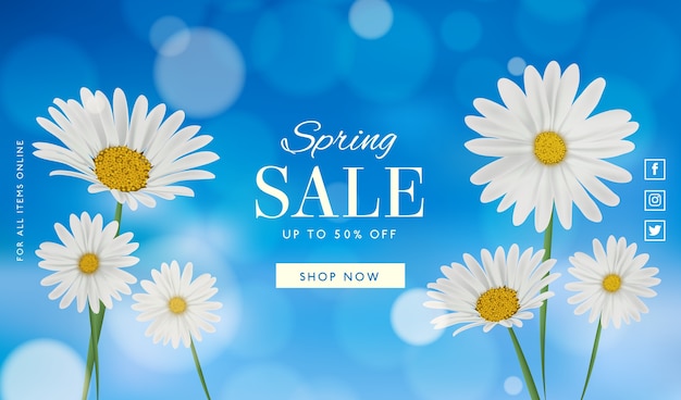 Realistic spring sale concept