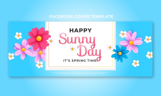 Realistic spring social media cover template