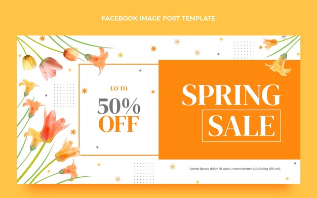 Realistic spring social media post template