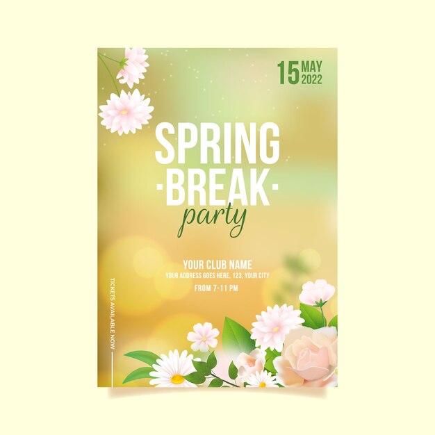 Realistic spring vertical poster template