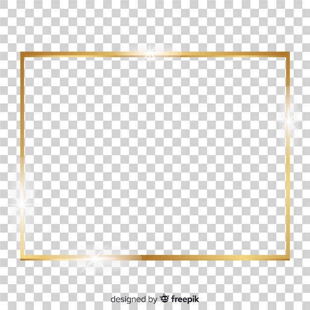 Realistic squared golden frame