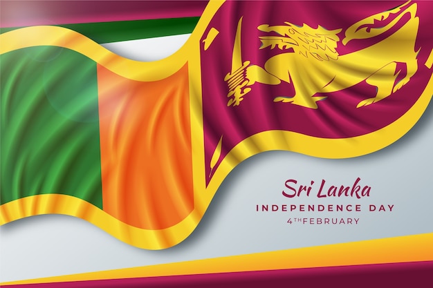 Free Vector realistic sri lanka independence day background