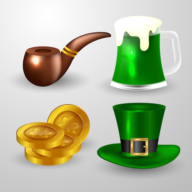 Realistic st. patricks day element collection