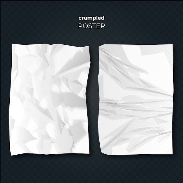 Free Vector realistic style crumpled poster effect