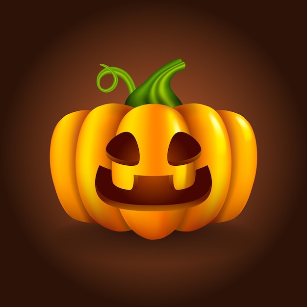 Realistic style cute halloween pumpkin