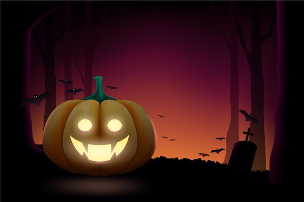 Free Vector realistic style halloween background