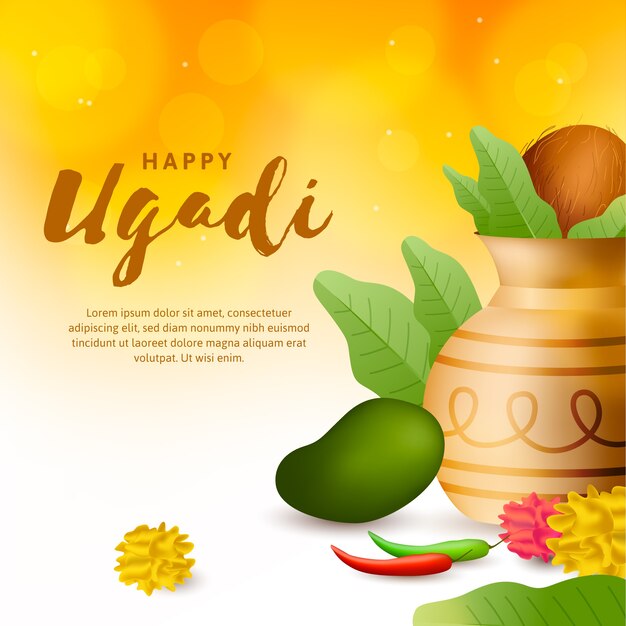 Realistic style for ugadi event