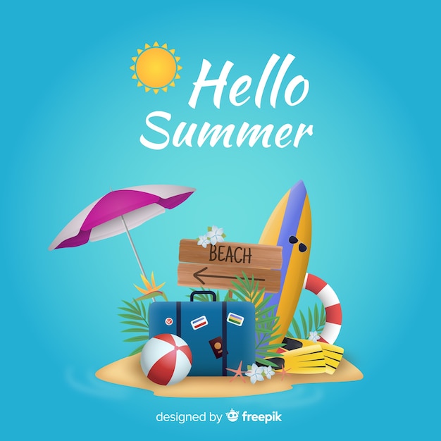 Free Vector realistic summer background