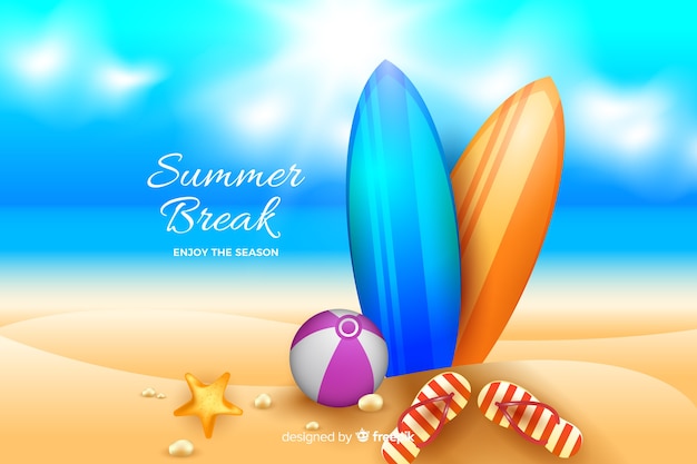 Free Vector realistic summer background