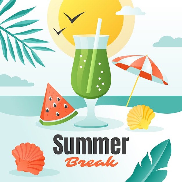 Free Vector realistic summer illustration