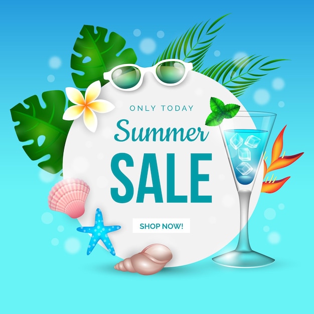 Realistic summer sale concept