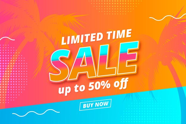 Realistic summer sale illustration