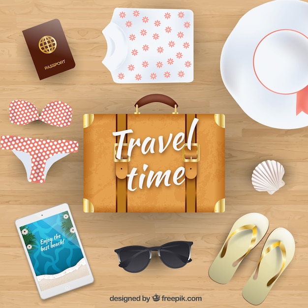 Realistic summer travel background