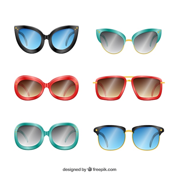 Free Vector realistic sunglasses collection