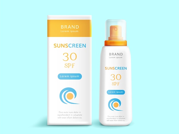 Realistic sunscreen product promo