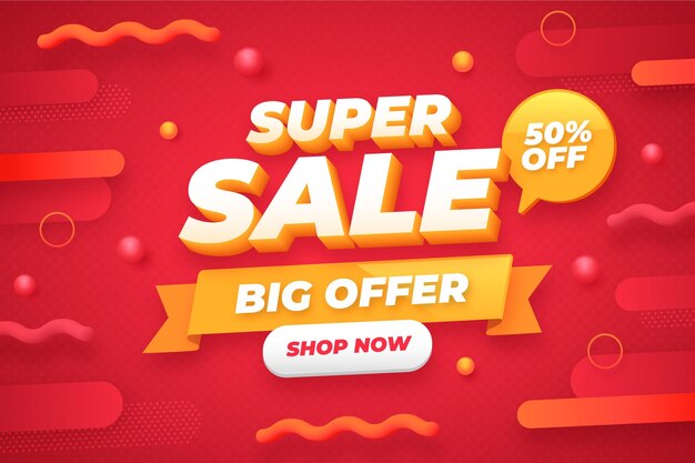 Realistic super sale background