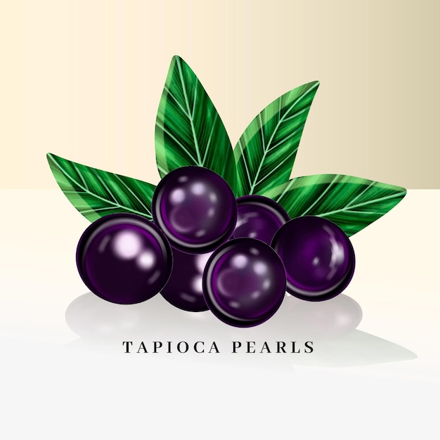 Free Vector realistic tapioca pearls illustration