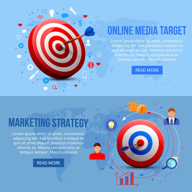 Free Vector realistic targeting marketing banners