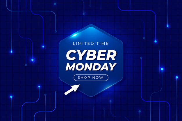 Realistic technology cyber monday background