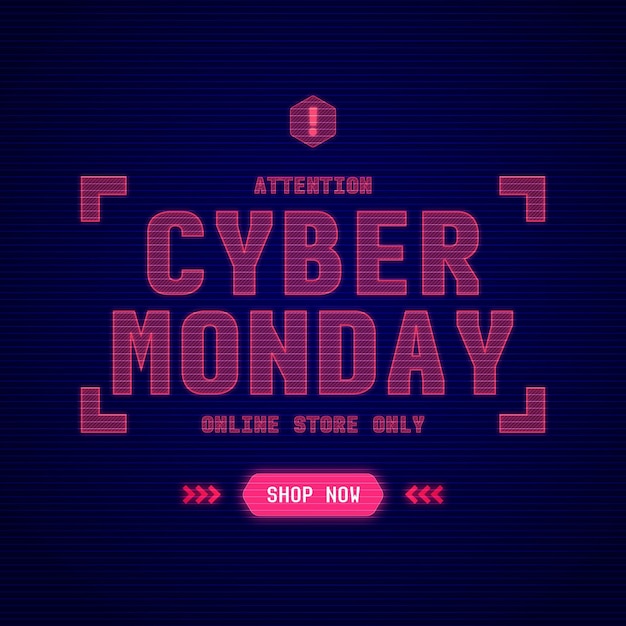 Free Vector realistic technology cyber monday text