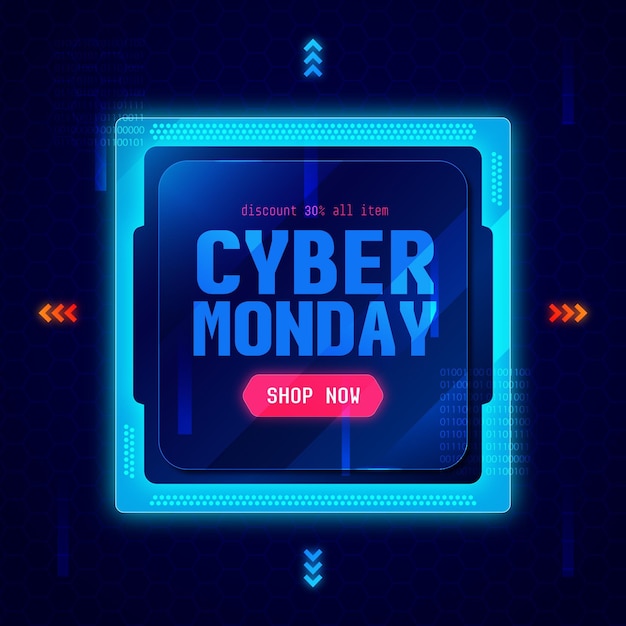 Free Vector realistic technology cyber monday