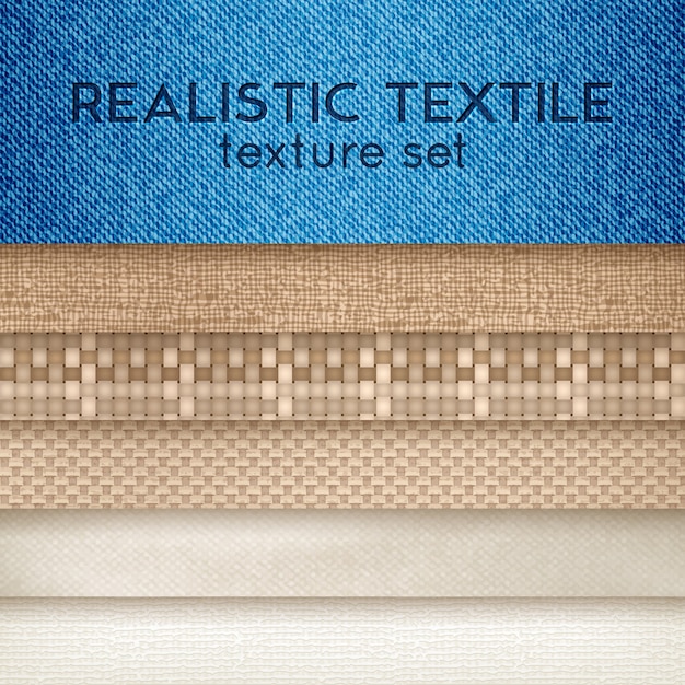 Realistic Textile Texture Horizontal Set 