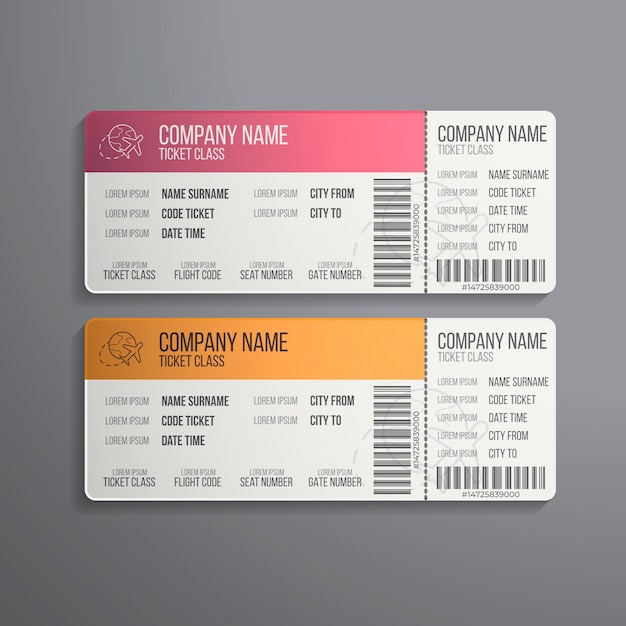 Realistic ticket mockup design