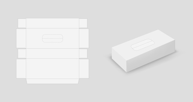 Realistic tissue box mockup illustration