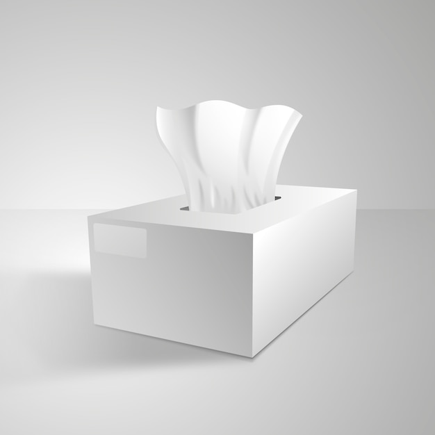 Realistic tissue box mockup