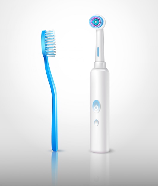 Free vector realistic toothbrushes set