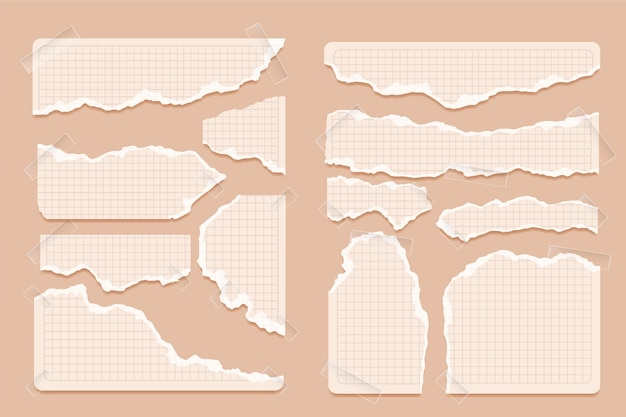 Free vector realistic torn paper collection