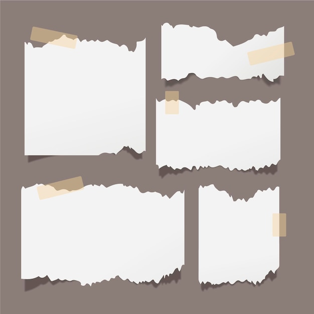 Free vector realistic torn paper collection