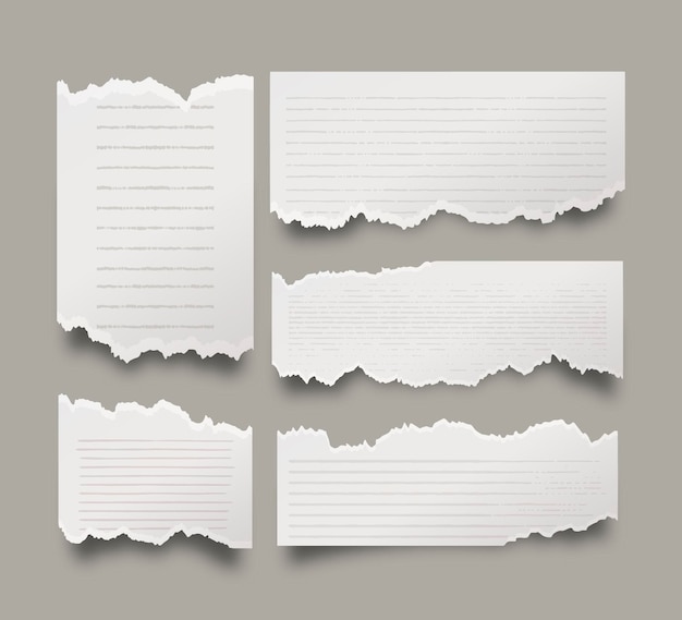 Free vector realistic torn paper collection