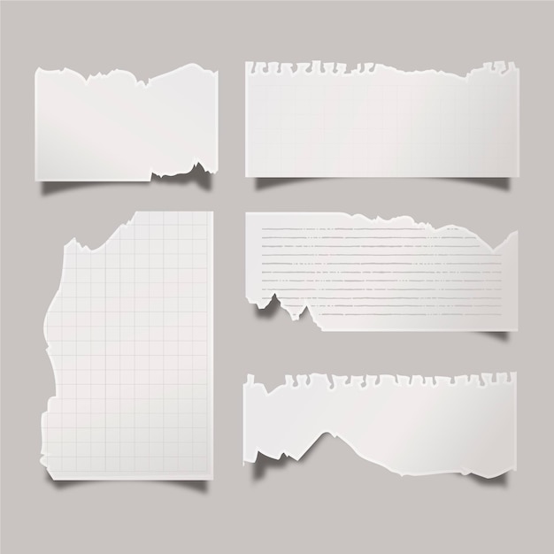 Free Vector realistic torn paper collection