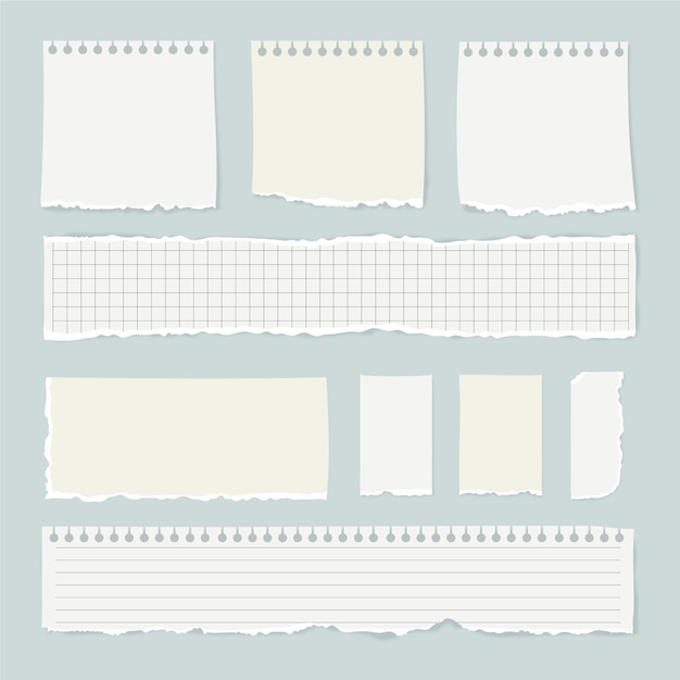 Free Vector realistic torn paper collection