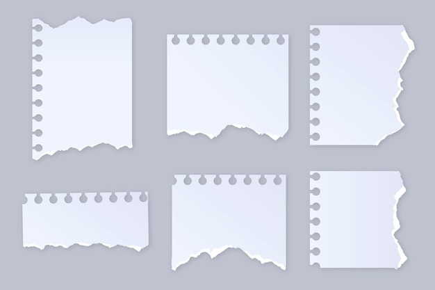 Free Vector realistic torn paper set