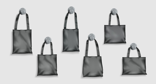 Free vector realistic tote bags design set