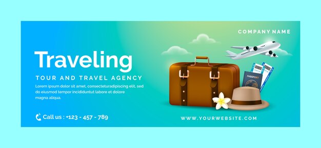 Realistic travel agency template design