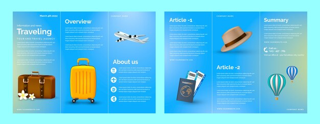 Realistic travel agency template design